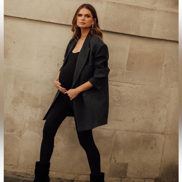 Raey exaggerated shoulder wool blend tux blazer - Picture 6 of 10